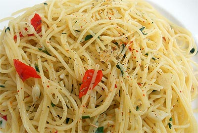 pasta aglio olio mit bisschen scharf...